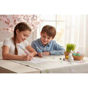 Decorative Glitter Pen With Floral Bead Accents - Pink & Multi-Color Ideal For K